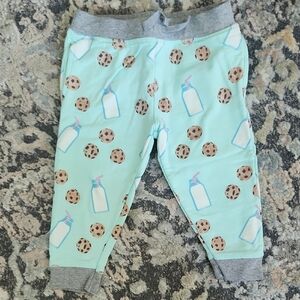Mint Green Baby Pants with Milk and Cookie Print
